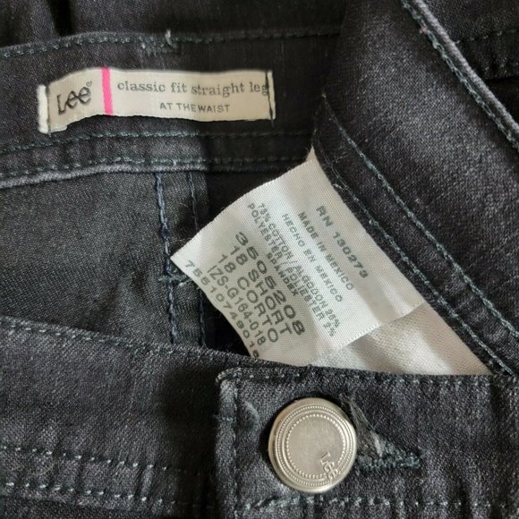 Lee Jeans Womens 18 Short Black Classic Fit Straight Leg At The Waist 37 x 29 - Picture 10 of 11